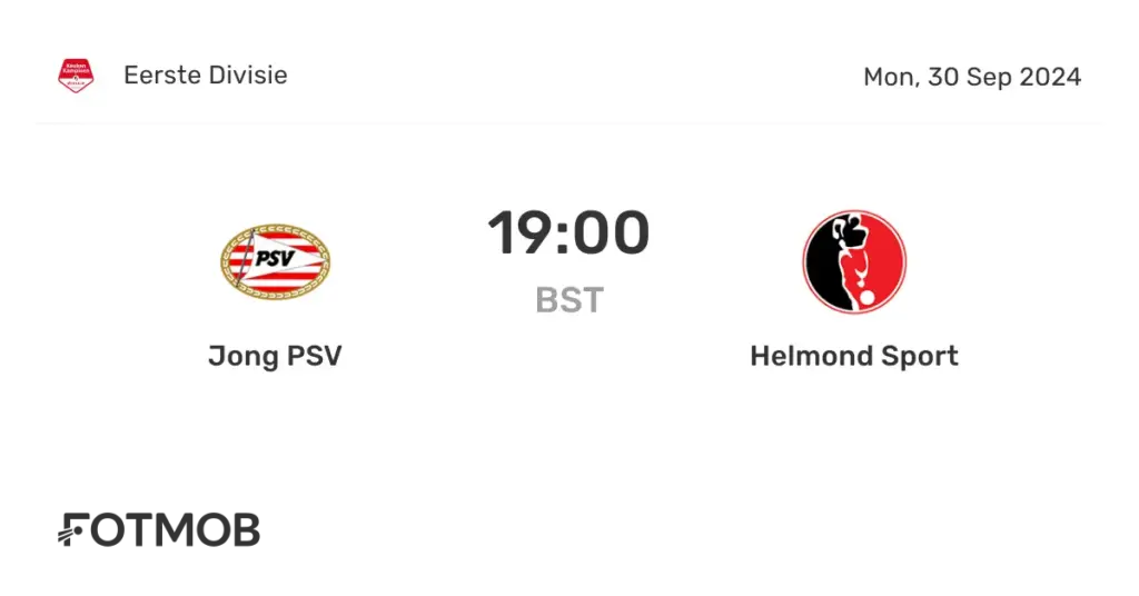 Over Jong PSV – Helmond Sport: Een Krachtmeting in de Eerste Divisie