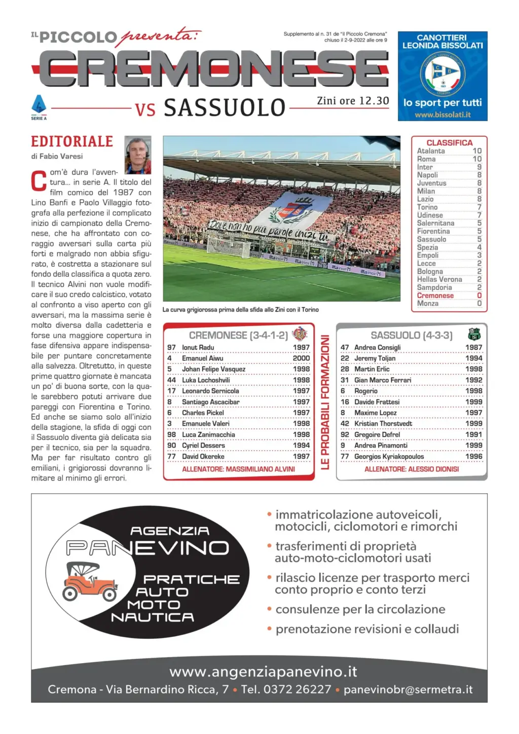 Sassuolo versus Cremonese: Een Cruciale Botsing in de Serie A