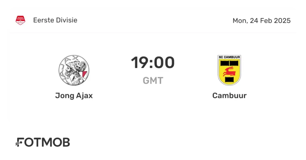 Jong Ajax en Cambuur: Spannende Wedstrijd in de Eerste Divisie