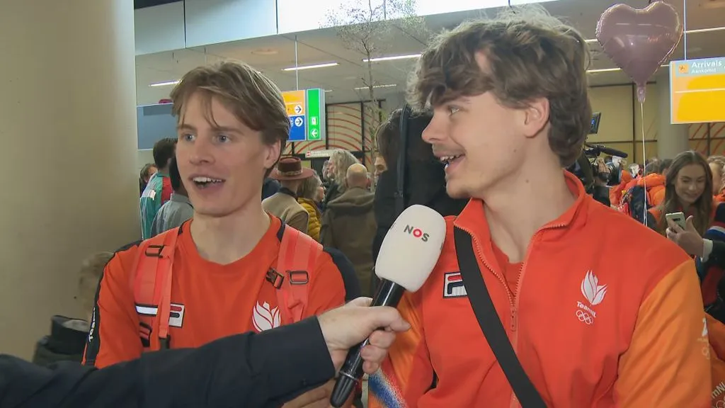 Melle van ’t Wout en Jens onthaald op Schiphol na Olympische Spelen