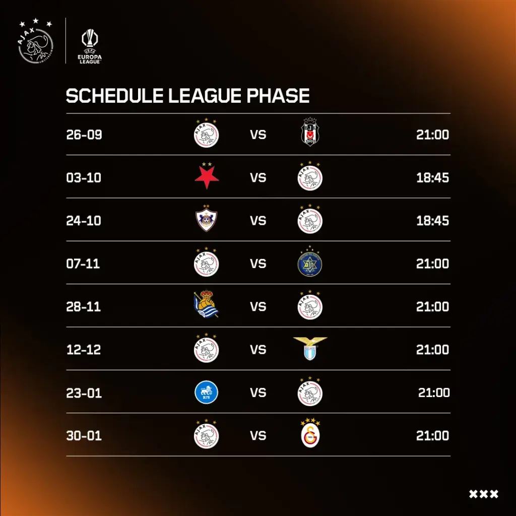 Het Programma van Ajax voor het Seizoen 2023-2024