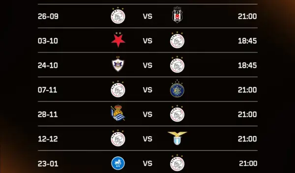 Het Programma van Ajax voor het Seizoen 2023-2024