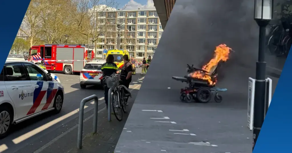 Smaragdplein: Man in elektrische rolstoel in brand gestoken