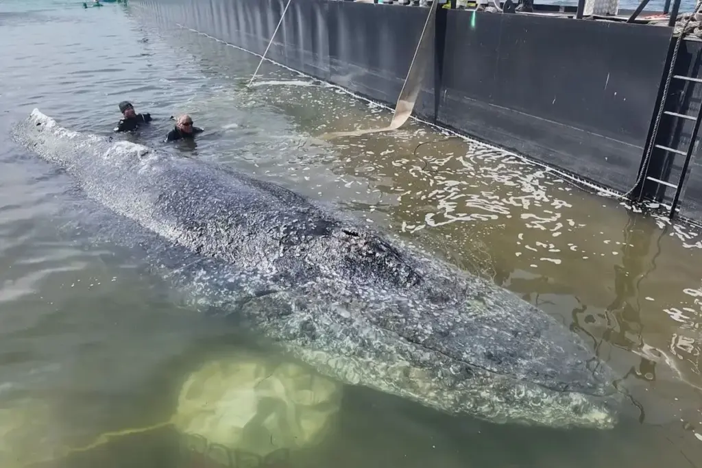 Walvis Timmy succesvol vrijgelaten in de Noordzee